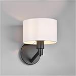 Cassio Matt Black And White Shade Single Switched Wall Light 214470132