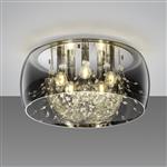 Crystel Large Five Light Chrome Plated-Glass Flush Fitting 616700506