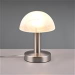 Fynn 2 Matt Nickel And Alabaster Glass Touch Table Lamp 599100107