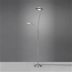 Granby LED Matt Nickel Curved Dimmable Floor Lamp 424310207