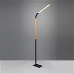Norris Black And Wood LED Floor Lamp 445210132