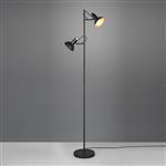 Roxie Dual Matt Black And Gold Adjustable Floor Lamp 411900232