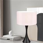 Sabia Large Matt Black And White Cylinder Shade Table Lamp 515700132