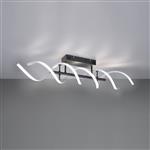 Sequence LED Matt Black & Brushed Aluminium Semi-Flush Light 641810205