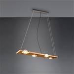 Tailor 4 Light Natural Wood And Antique Nickel Pendant Fitting 314300430