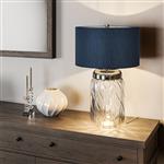 Polished Nickel And Glass Dual-Lit Large Table Lamp QN-SOLA-TL-L-BLU