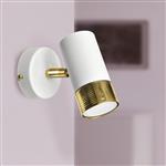 Dani White and Gold Cylindrical Single Spotlight MLP6233