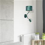 Ziggy Green and Gold Double Wall Light MLP7573