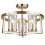 Costello 3-Light Antique Brass Semi-Flush Fitting COS03AB