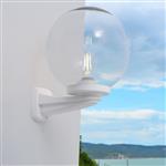 Nardo Clear Globe IP55 Grey Resin Wall Light NARDO/G250GYCL