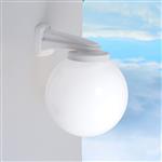 Nardo Opal Globe IP55 Grey Resin Wall Light NARDO/G250GYOP