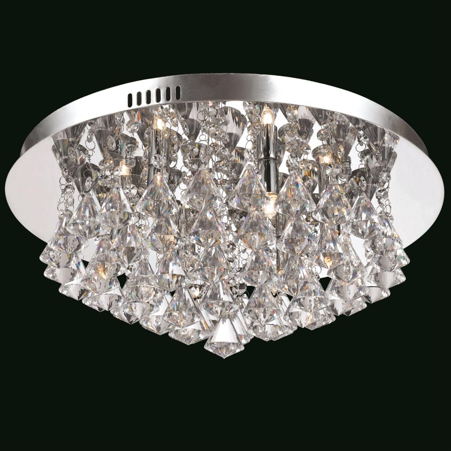 Ashbrooke 6 Light Flush Chrome And Crystal Fitting Ix0293 The