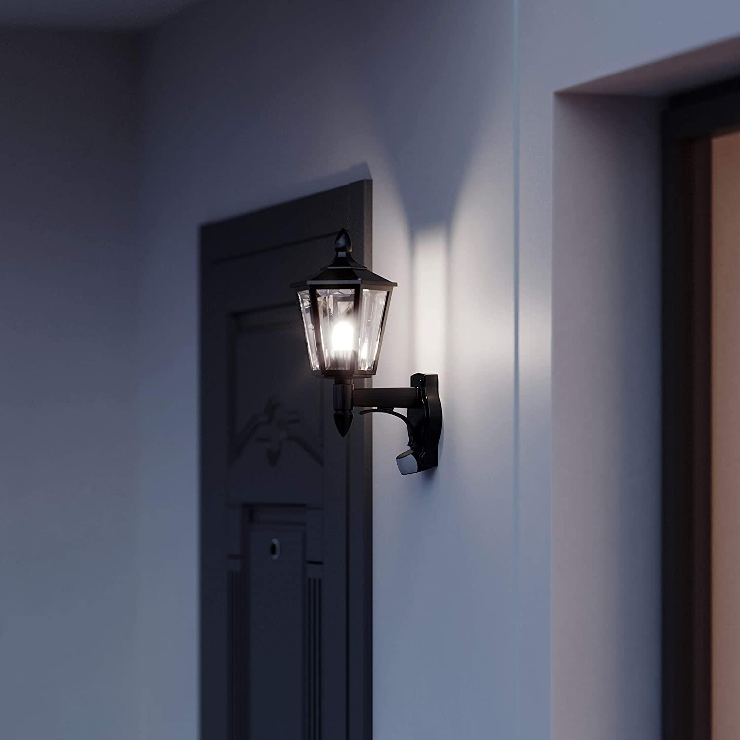 Black Traditional PIR Wall Light L15 | The Lighting Superstore