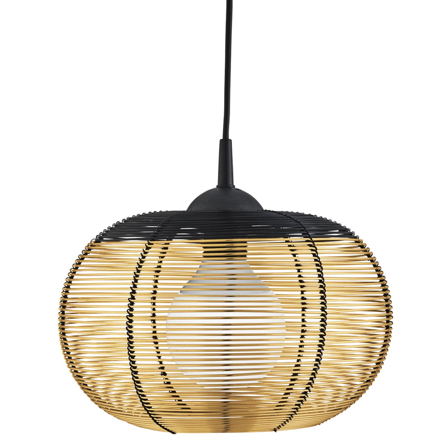 Black And Gold Caged Dome Pendant Light Go The Lighting Superstore