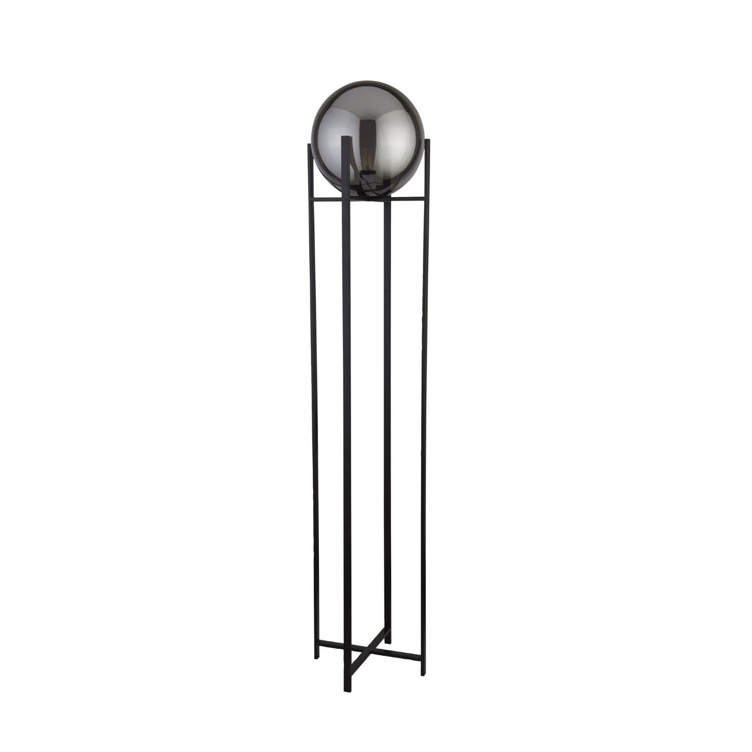 Amsterdam Black And Smoked Glass Floor Lamp 1030 1sm The Lighting Superstore