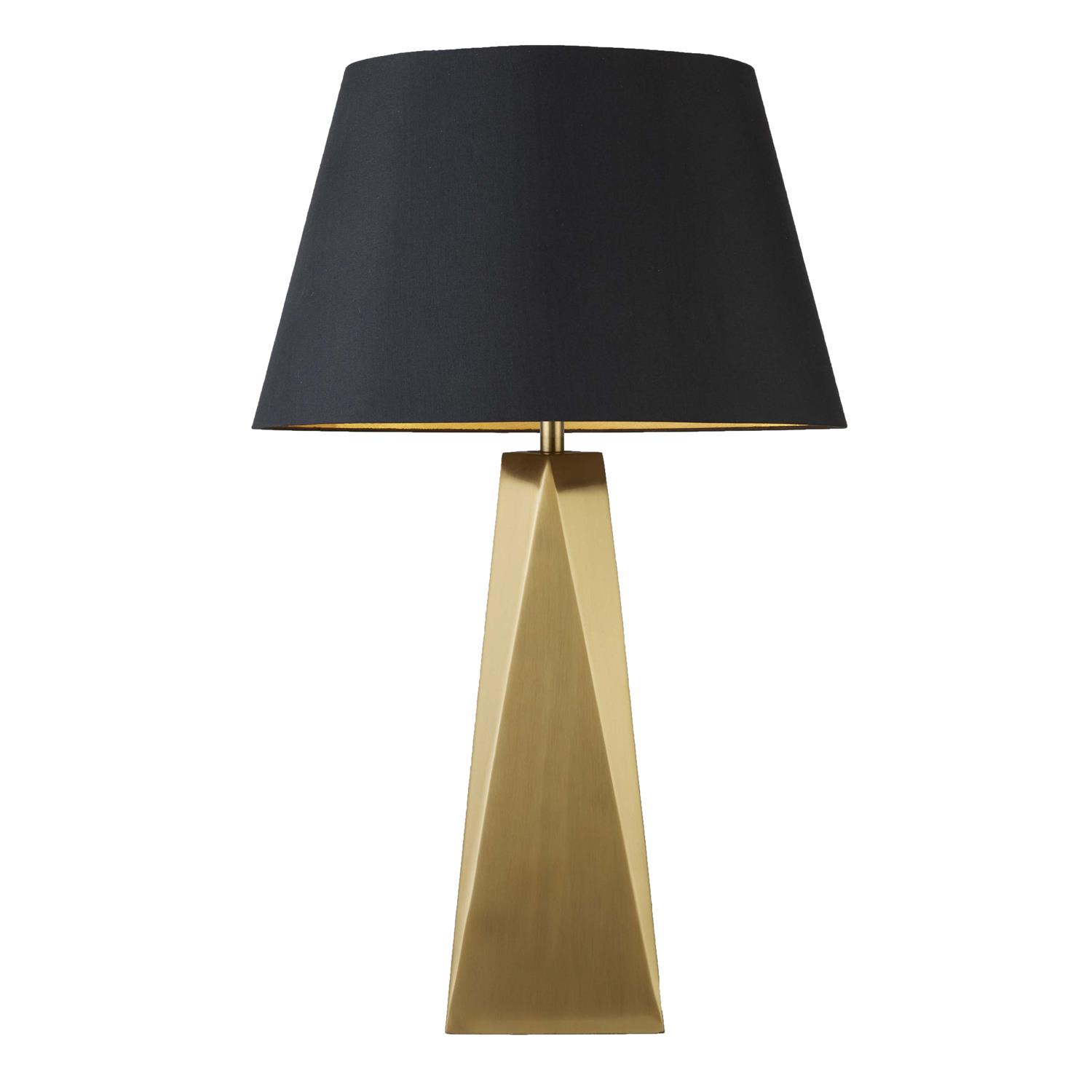 Danesah Gold Coloured Table Lamp With Black Shade 2213Go | The Lighting ...