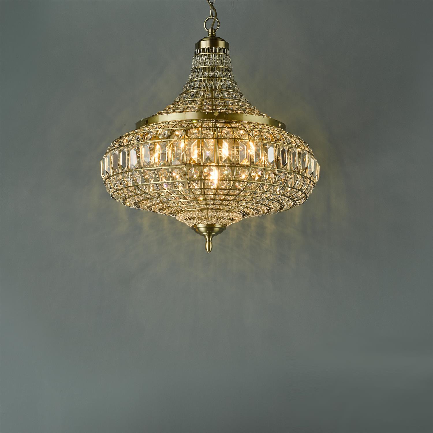 Asmara Crystal Antique Brass Ceiling Pendant Asm0675 | The Lighting ...