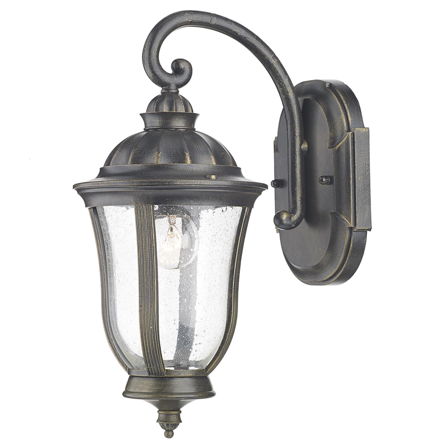 Johnson IP44 Outdoor Black Gold Wall Light Joh1635 | The Lighting ...