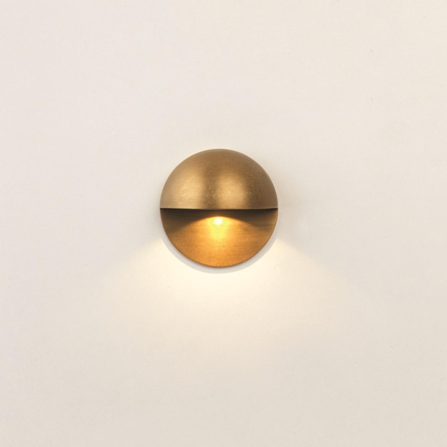 Tivoli Recessed Brass Led Coastal Outdoor Wall Light The Lighting Superstore