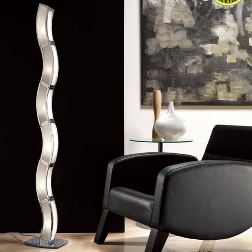 Duna Modern Floor Lamp Polished Chrome M0392 The Lighting Superstore