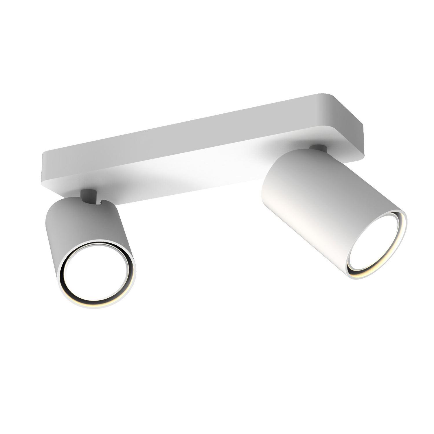 Sal Matt White Double Adjustable Ceiling Spotlight M6282 | The Lighting ...