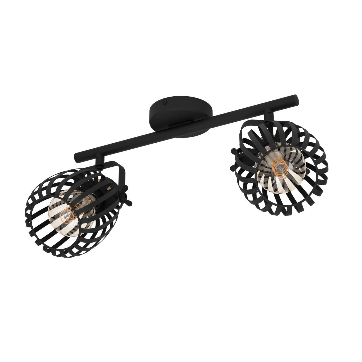 Girona Black Double Spotlight Ceiling Fitting 900662 | The Lighting ...