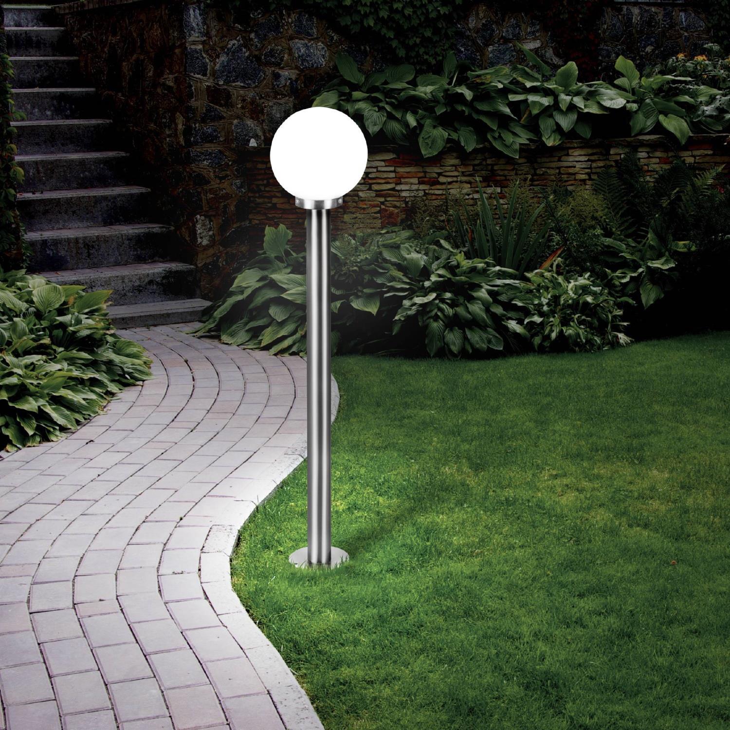 Nisia Stainless Steel Globe Outdoor 1 Metre Post Light 30207 | The ...