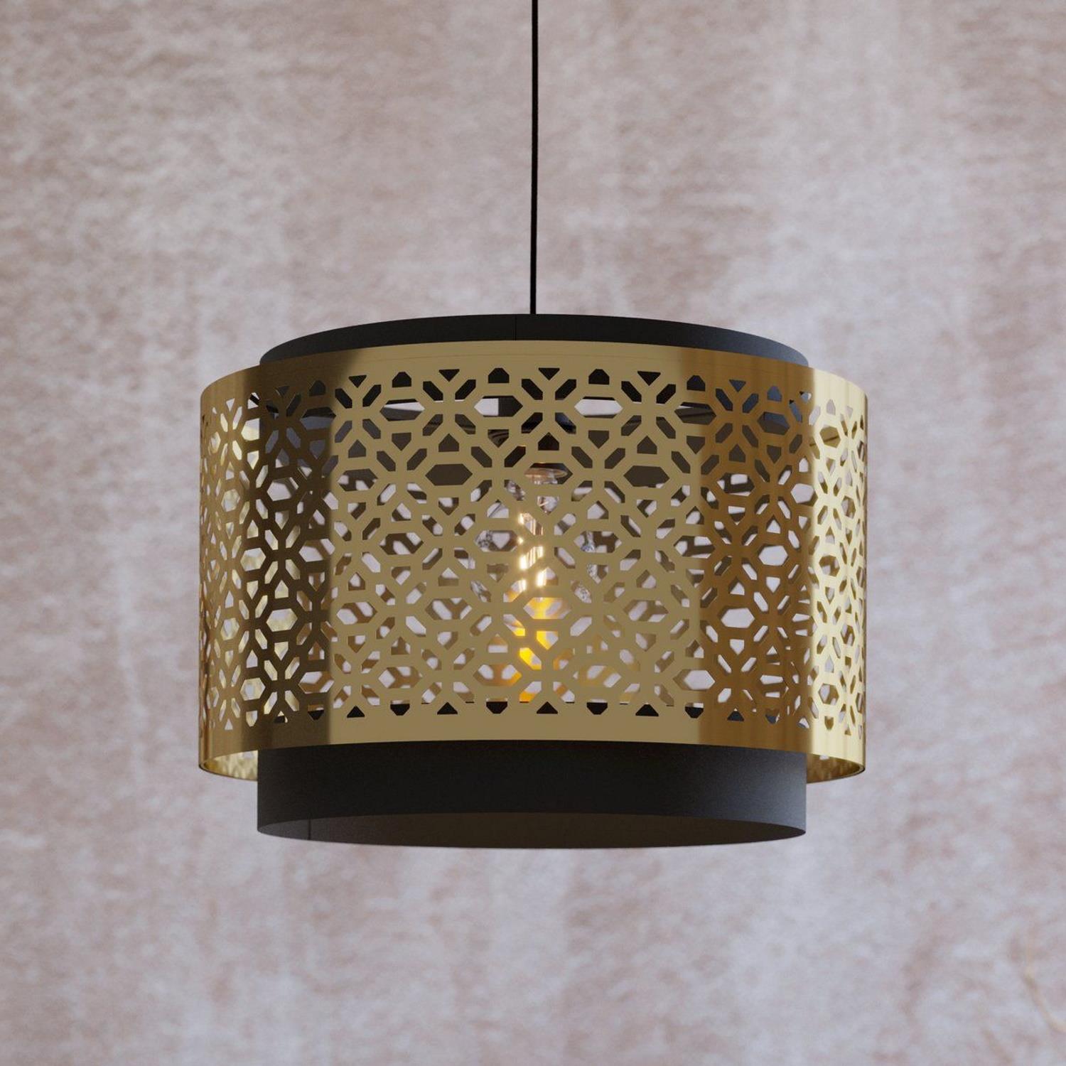 Sandbach Black And Brass Ceiling Pendant 43981 | The Lighting Superstore