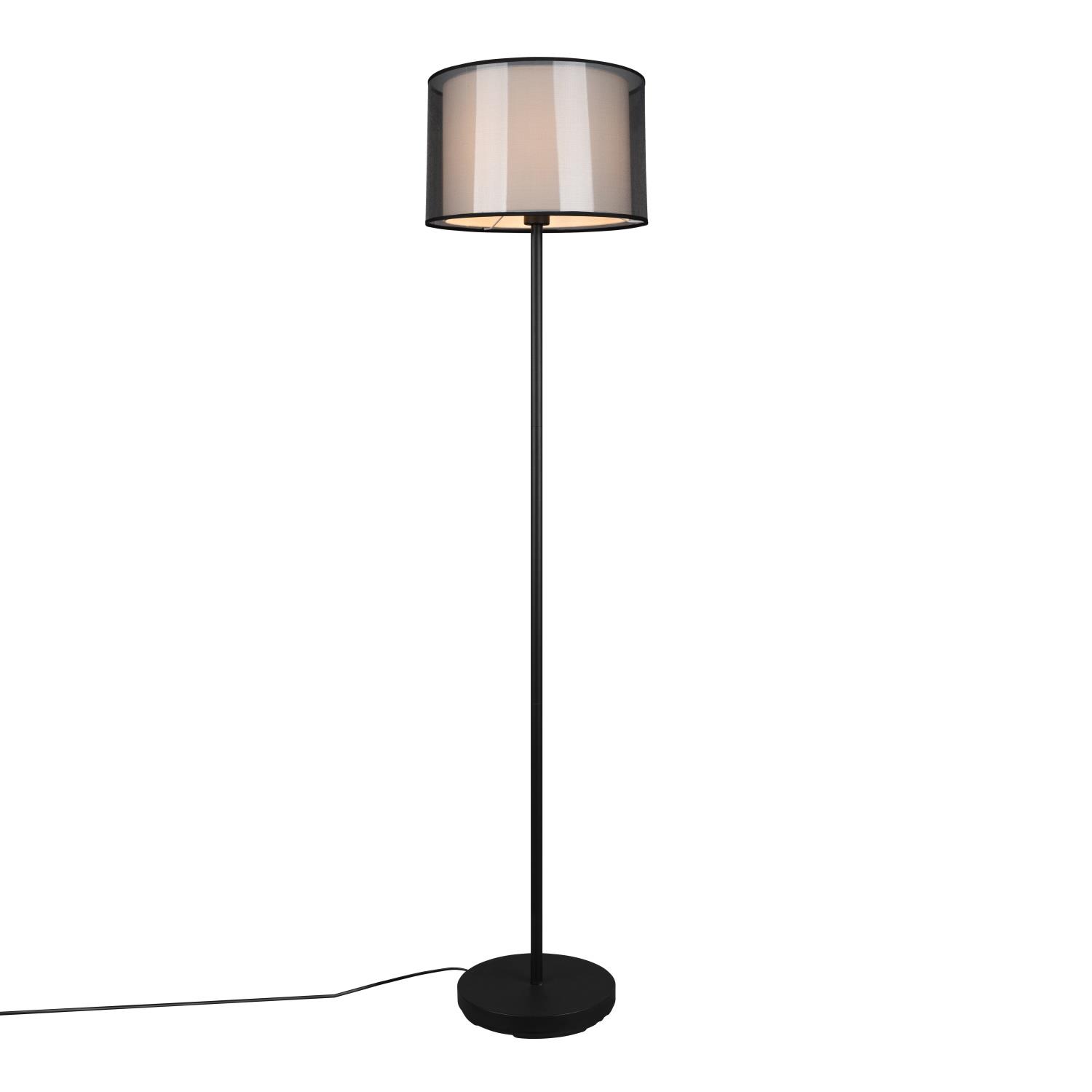 Burton Matt Black & Cylinder Shade Floor Lamp 411400132 | The Lighting ...