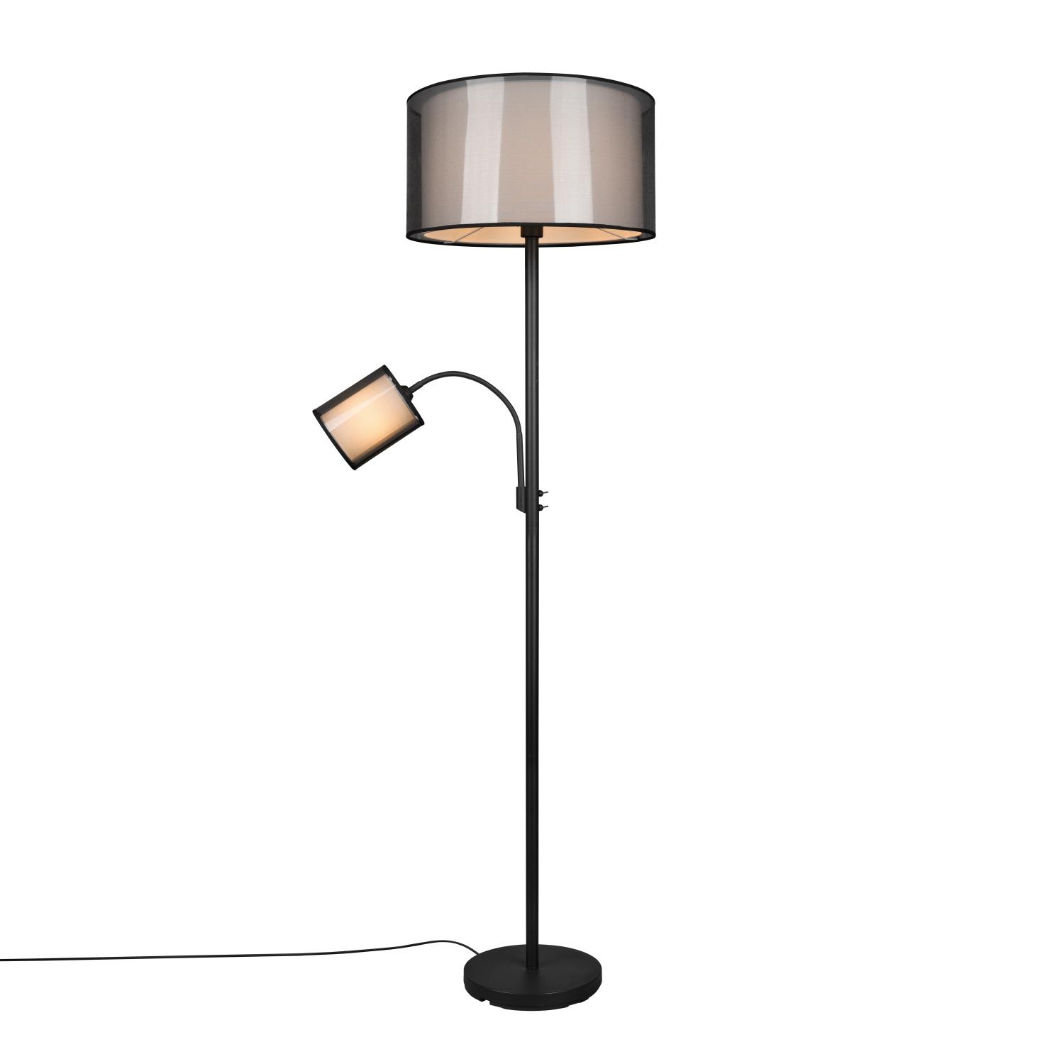 Burton Matt Black Finished Dual Floor Lamp 411400232 | The Lighting ...